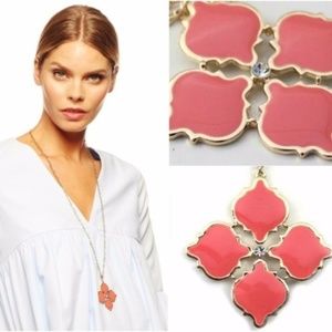 dacia // coral pendant long gold necklace